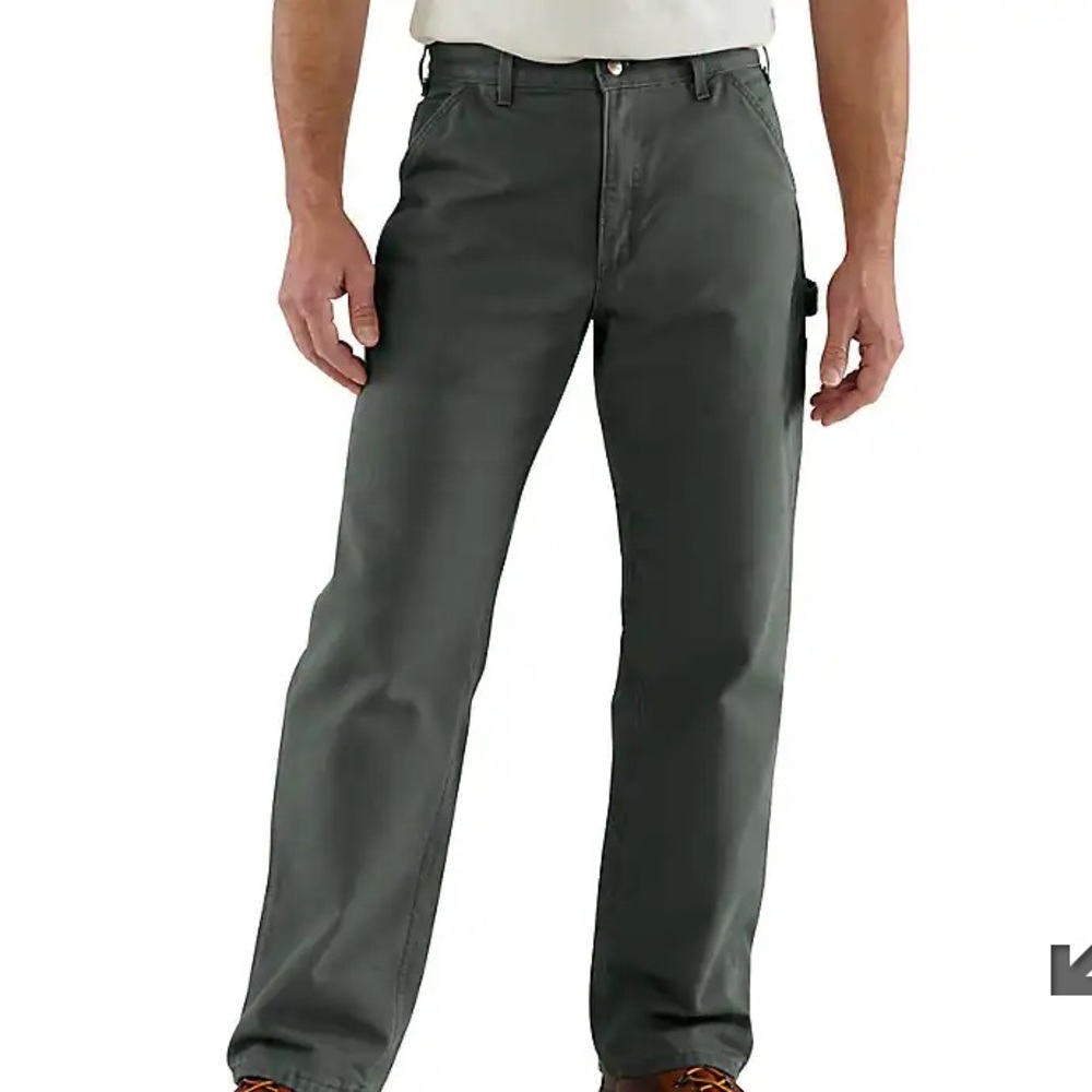 Carhartt Loose Fit Washed Duck Flannel-Lined Utility Work Pant Size 40 Moss